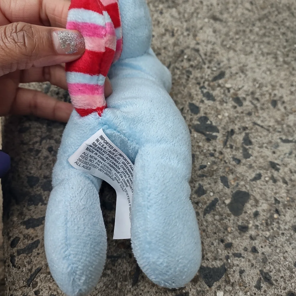 ✓Baby Pony unicorn Horse plush Greenbriar Baby blue with Candy Striped Mane - Picture 6 of 14